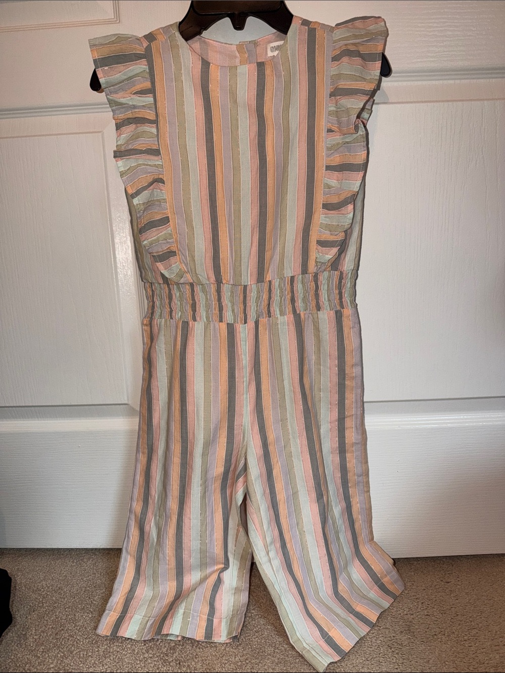 Gymboree NEW Striped Pastel Ruffle-Sleeve One-Piece Romper for Girls Size 4